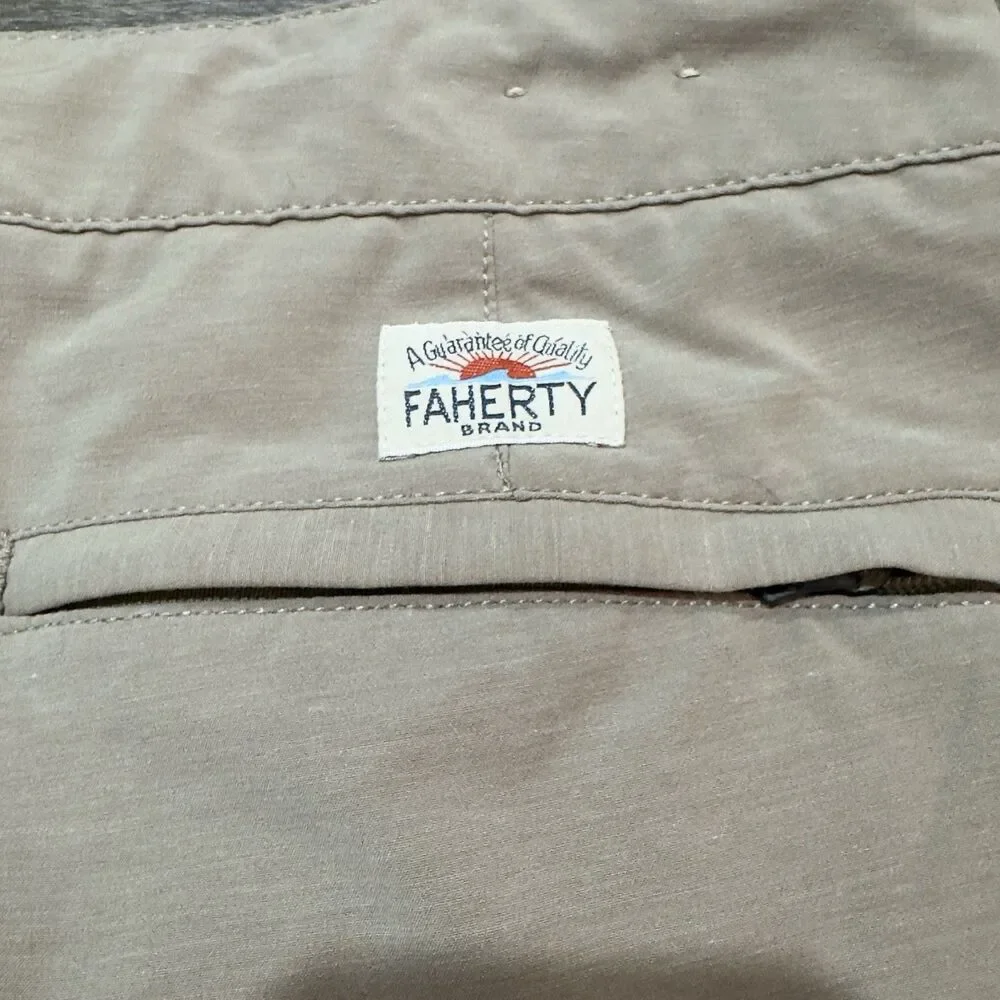 Faherty All Day Shorts Men’s 31 Beige Casual Drawstring Hybrid Shorts Stretch